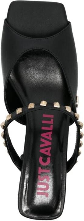 Just Cavalli Zwarte Sandalen voor Vrouwen Ss24 Black Dames