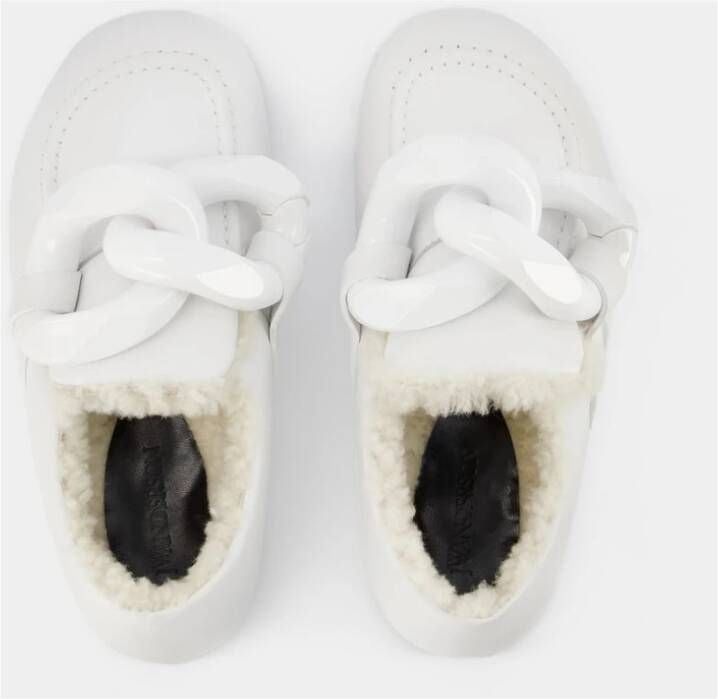 JW Anderson Witte Leren Chain Loafers Wit Dames