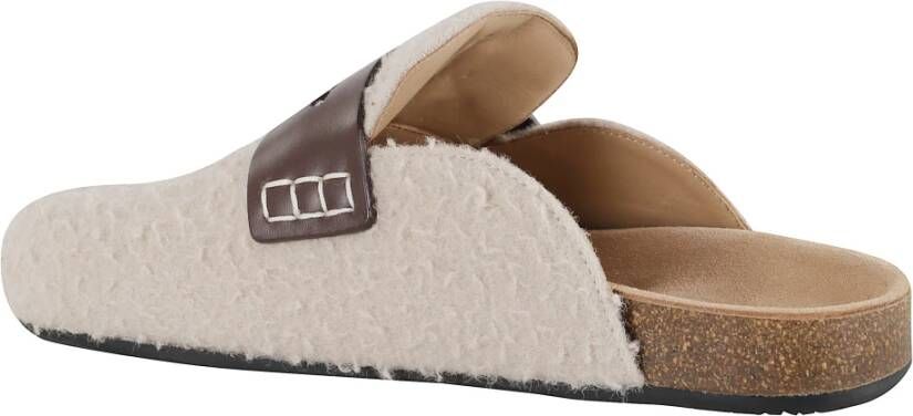 JW Anderson Beige Leren Loafer Muilezel Vilt