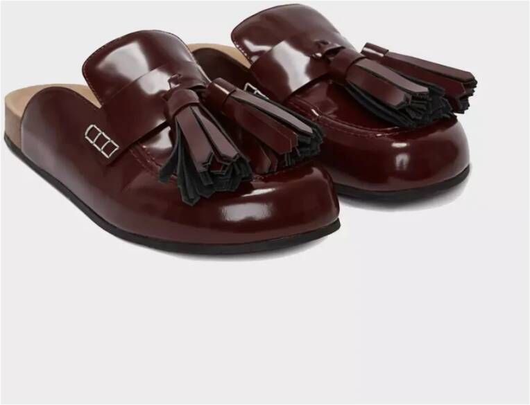 JW Anderson Bourgondische Leren Franje Muiltjes