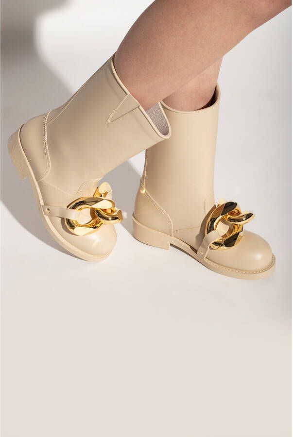 JW Anderson Embellished rain boots Beige Dames