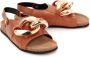JW Anderson Zwarte Leren Ketting Sandalen Bruin Dames - Thumbnail 2