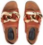 JW Anderson Zwarte Leren Ketting Sandalen Bruin Dames - Thumbnail 3