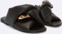 JW Anderson Gouden Chain Link Platte Sandalen Black Dames - Thumbnail 2