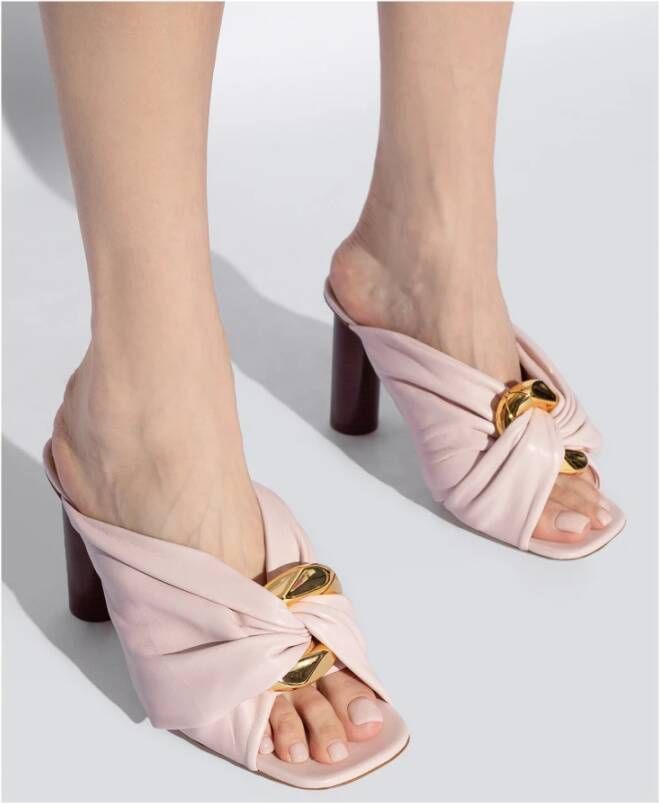 JW Anderson Roze Chain Link Heeled Mules Pink Dames