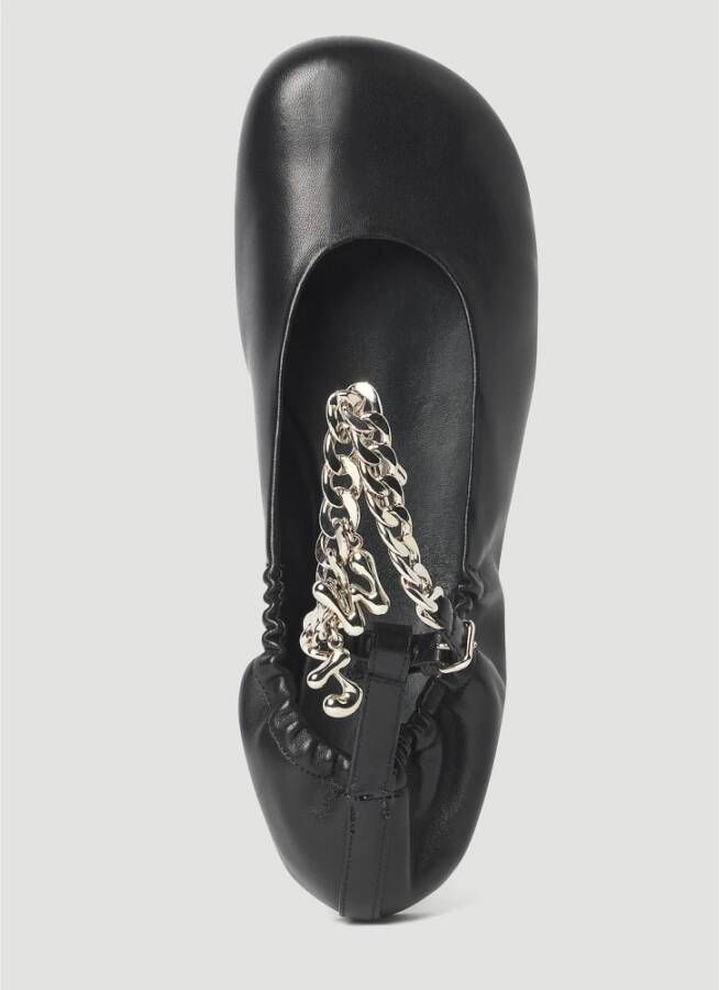 JW Anderson Leren ballerina schoenen met kettingdetail Zwart Dames