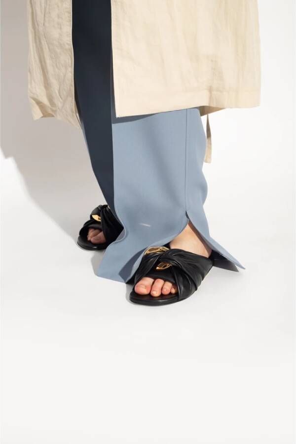 JW Anderson Leren slippers Zwart Dames