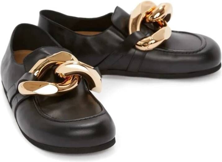 JW Anderson Zwarte Leren Casual Loafers Black Dames