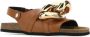 JW Anderson Zwarte Leren Ketting Sandalen Bruin Dames - Thumbnail 8
