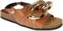 JW Anderson Zwarte Leren Ketting Sandalen Brown Dames - Thumbnail 6