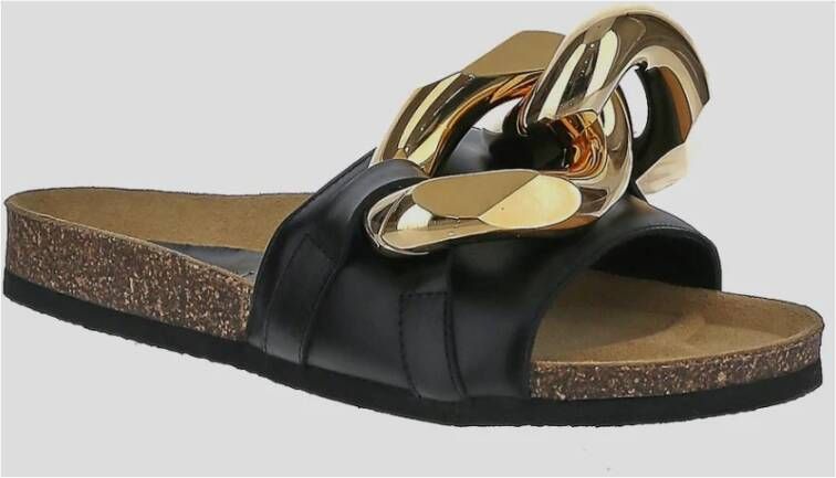 JW Anderson Stijlvolle Chain-Link Slides Zwart Dames