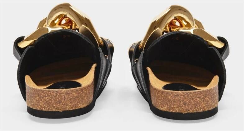 J.W.Anderson Sandalen JW ANDERSON Schwarze Ledermules mit goldfarbener S in zwart