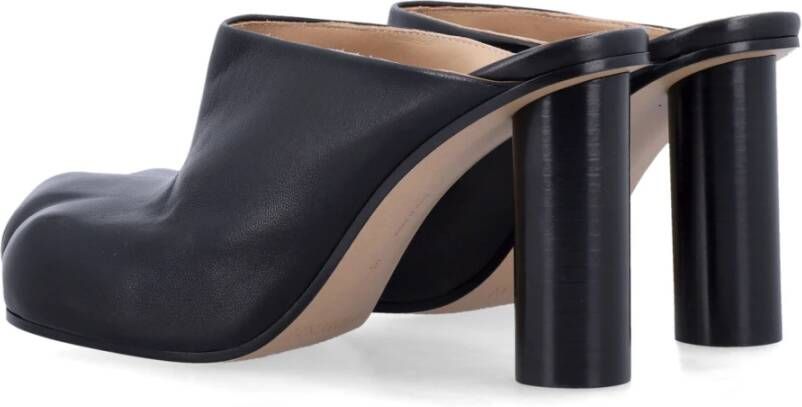JW Anderson Zwarte Gesloten Neus Leren Muil Hakken