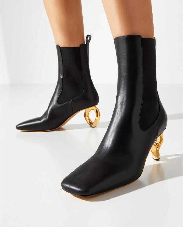 JW Anderson Leren Chain Heel Boot Black Dames - Foto 2