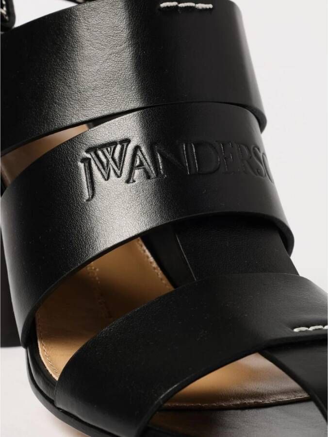JW Anderson Zwarte Leren Hakken Sandalen
