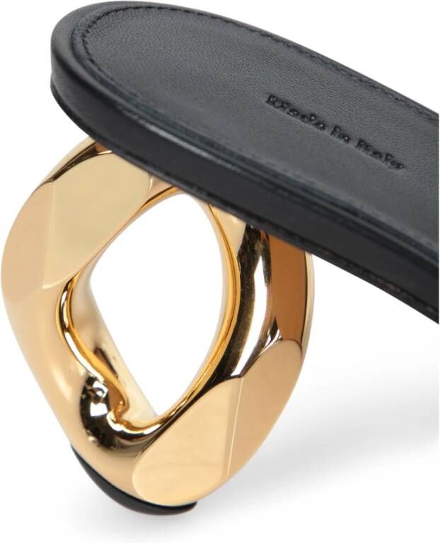 JW Anderson Zwarte Leren Kettinghak Sandalen