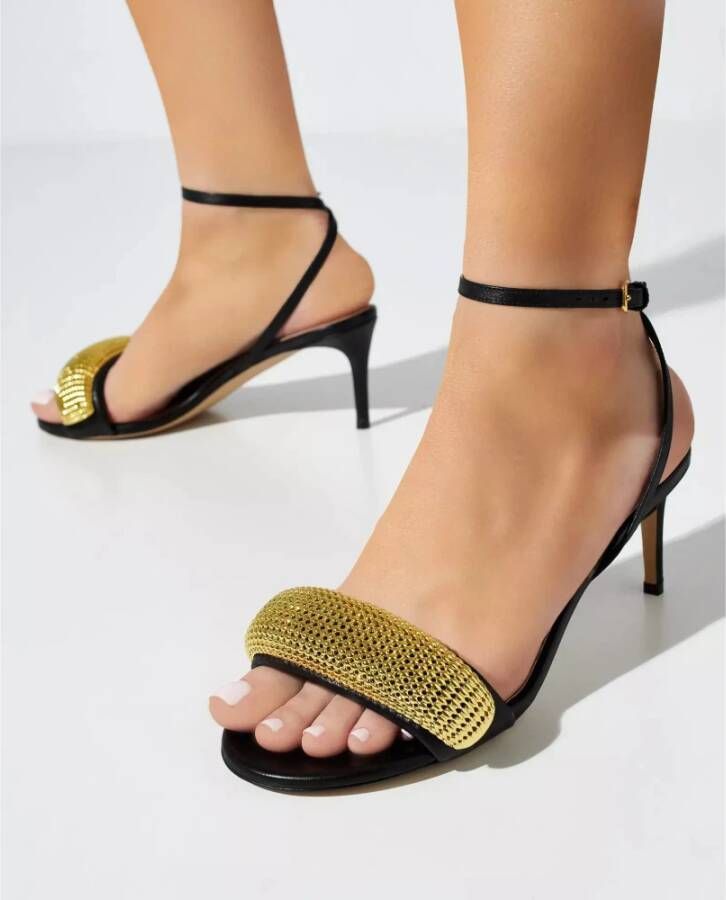 JW Anderson Zwarte Stiletto Sandalen met Gouden Accent