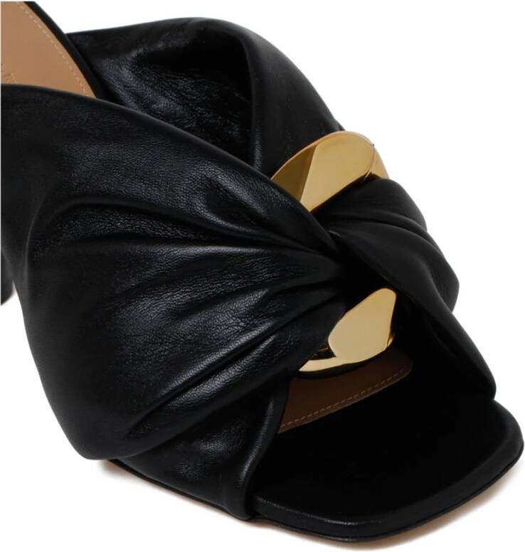 JW Anderson Zwarte Twist Detail Leren Muiltjes
