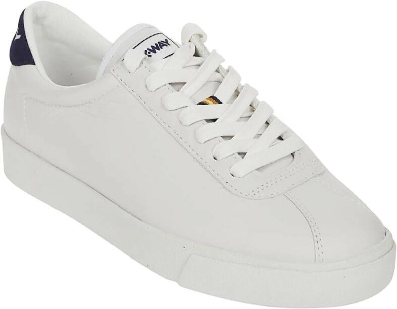 K-way Stijlvolle witte sneakers met blauw detail Wit Heren