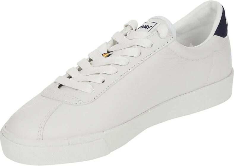 K-way Stijlvolle witte sneakers met blauw detail Wit Heren
