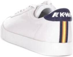 K-way Witte Leren Sneakers met Kway Logo Wit Heren