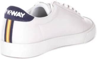 K-way Witte Leren Sneakers met Kway Logo Wit Heren