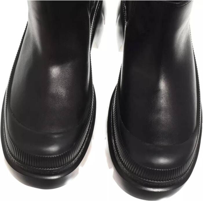 Karl Lagerfeld Korte Zwarte Leren Gore Boot Black Dames