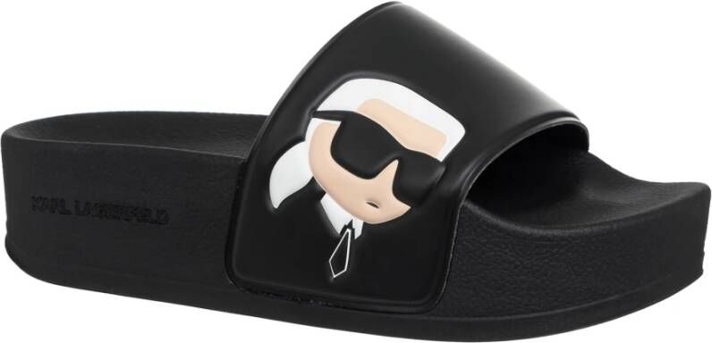 Karl Lagerfeld Maxi Slides Effen Sluiting Sandalen Black Dames