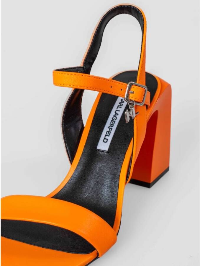 Karl Lagerfeld Moderne Elegantie Leren Hakken Orange Dames