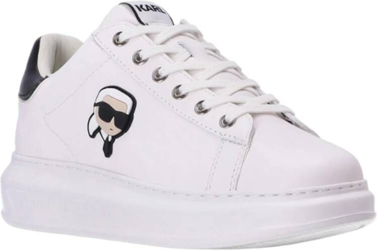 Karl Lagerfeld Witte Casual Leren Sneakers White Dames