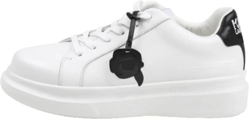 Karl Lagerfeld Witte Leren High-End Sneakers White Dames