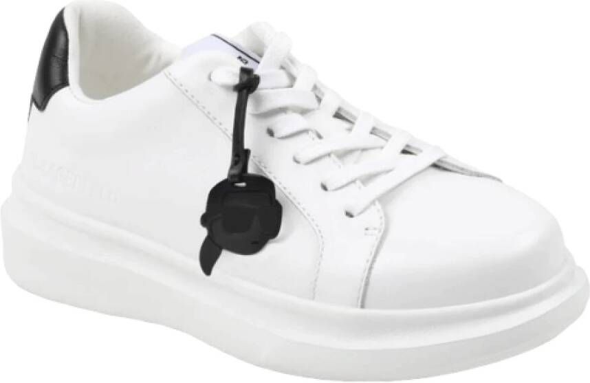 Karl Lagerfeld Witte Leren High-End Sneakers White Dames