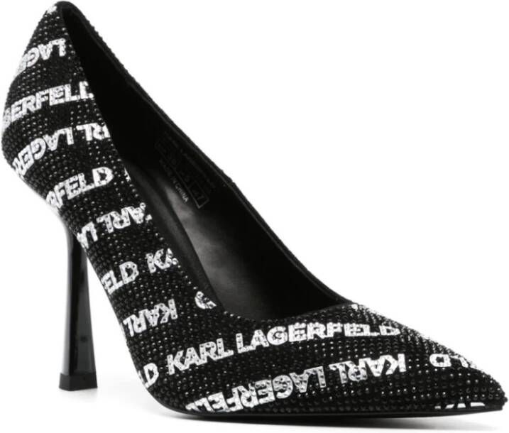 Karl Lagerfeld Zwart Strass Monogram Schoen Black Dames