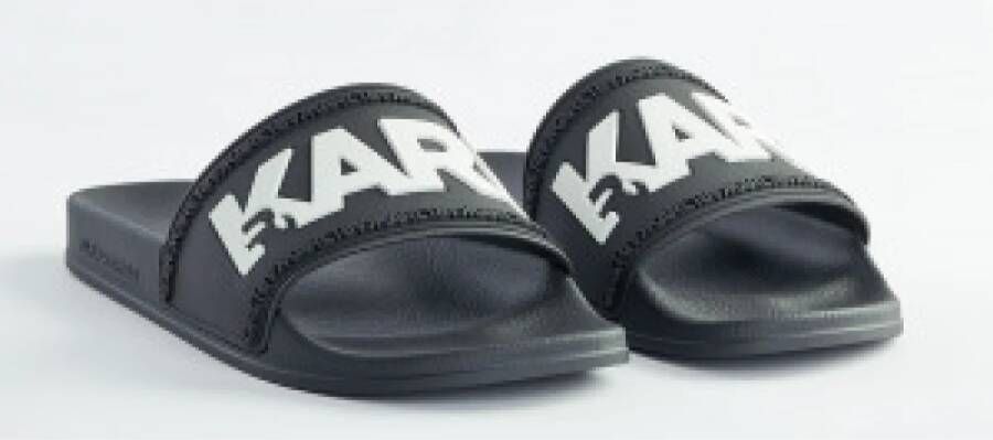 Karl Lagerfeld Zwarte Flip-Flop Regelmatige Stijl Zwart Heren
