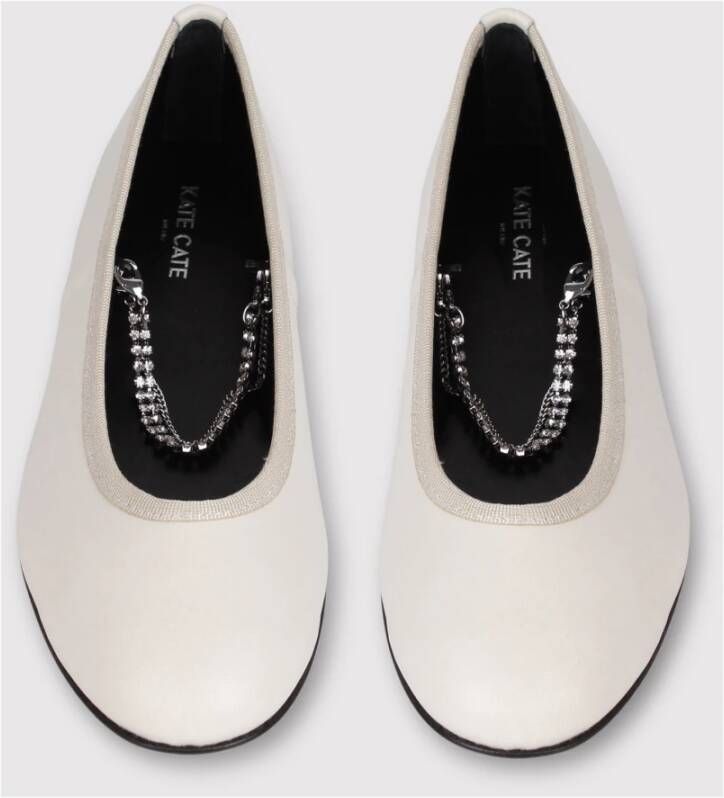 Kate Cate Elegant Ballet Flats White Dames