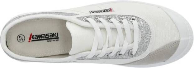 Kawasaki Glitter Canvas Schoen Zilver White Heren