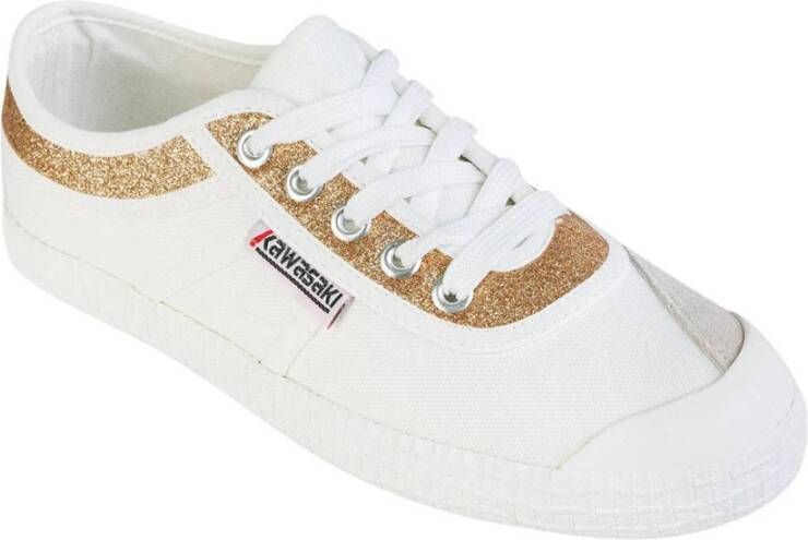 Kawasaki Glitter Canvas Sneakers White Dames