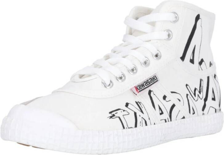 Kawasaki Graffiti Canvas Boot Wit White Dames