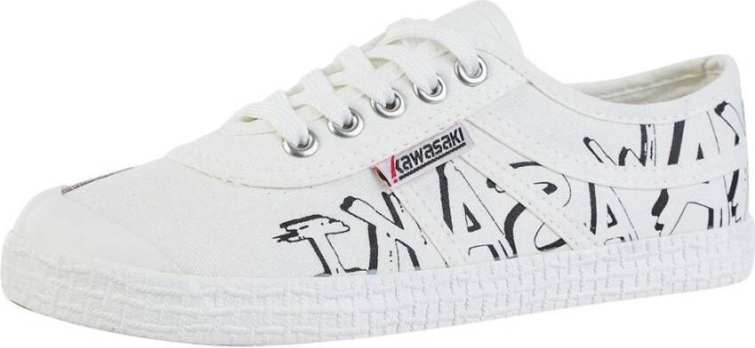 Kawasaki Graffiti Canvas Schoen Wit Multicolor Dames