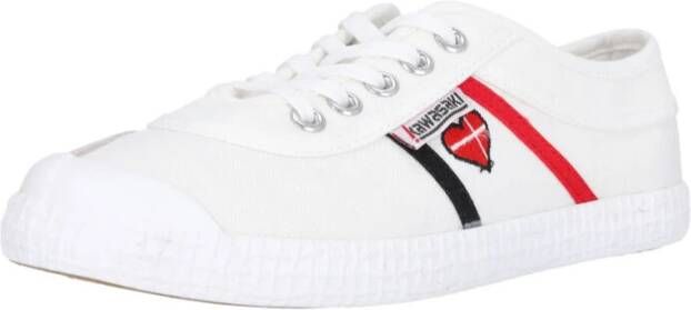 Kawasaki Hart Canvas Schoen Wit Retro Stijl Multicolor Heren