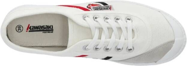 Kawasaki Hart Canvas Schoen Wit Retro Stijl Multicolor Heren