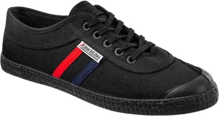 Kawasaki Retro Canvas Schoen Zwart Effen Black Dames