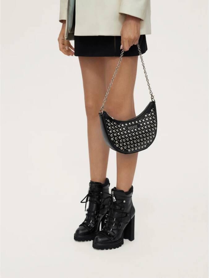 Kazar Avant-garde Booties met Decoratieve Vetersluiting Black Dames