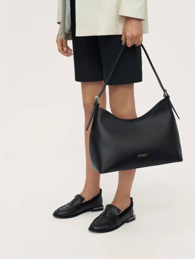 Kazar Avant-garde leren casual schoenen met pluche Black Dames
