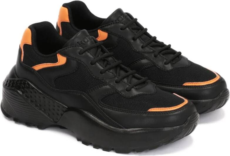 Kazar Avant-garde sneakers met oranje accenten Black Dames