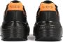 Kazar Zwart lederen avant-garde sneakers voor dames met oranje inzetstukken - Thumbnail 4