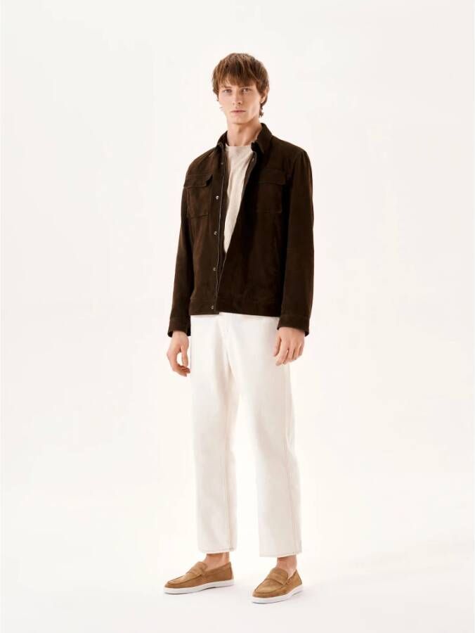 Kazar Beige instap sneakers op een witte zool Beige Heren
