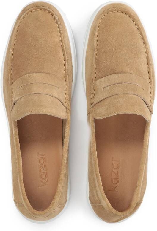 Kazar Beige instap sneakers op een witte zool Beige Heren