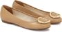 Kazar Beige leren ballerina's met metalen versiering Beige Dames - Thumbnail 2