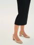 Kazar Escarpins en cuir beige avec un talon non recouvert et un bout plein - Thumbnail 6